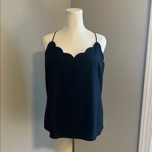 J. Crew Black Camisole with Scalloped Neckline
